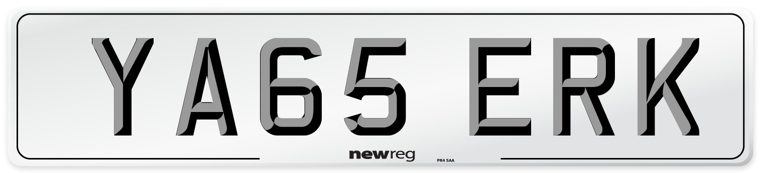 YA65 ERK Number Plate from New Reg